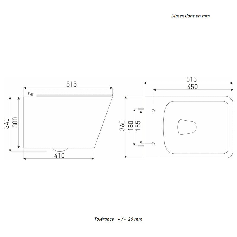 WC suspendu GEBERIT, noir, pack complet TINOS
