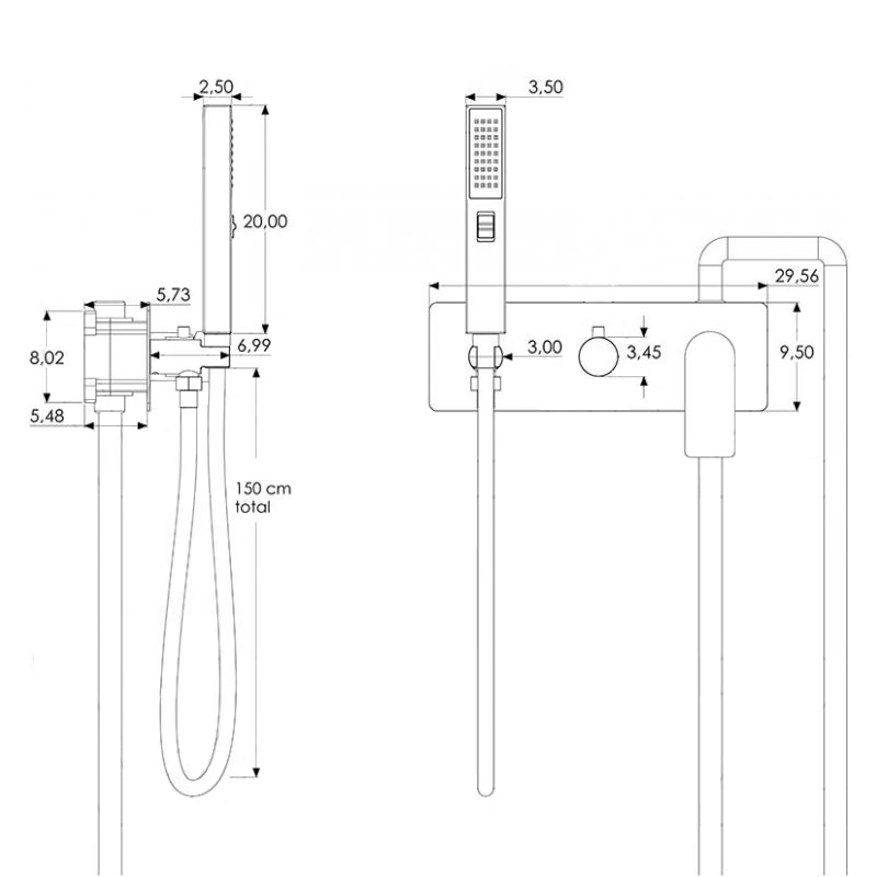 Kit de douche à encastrer TILSO or brossé