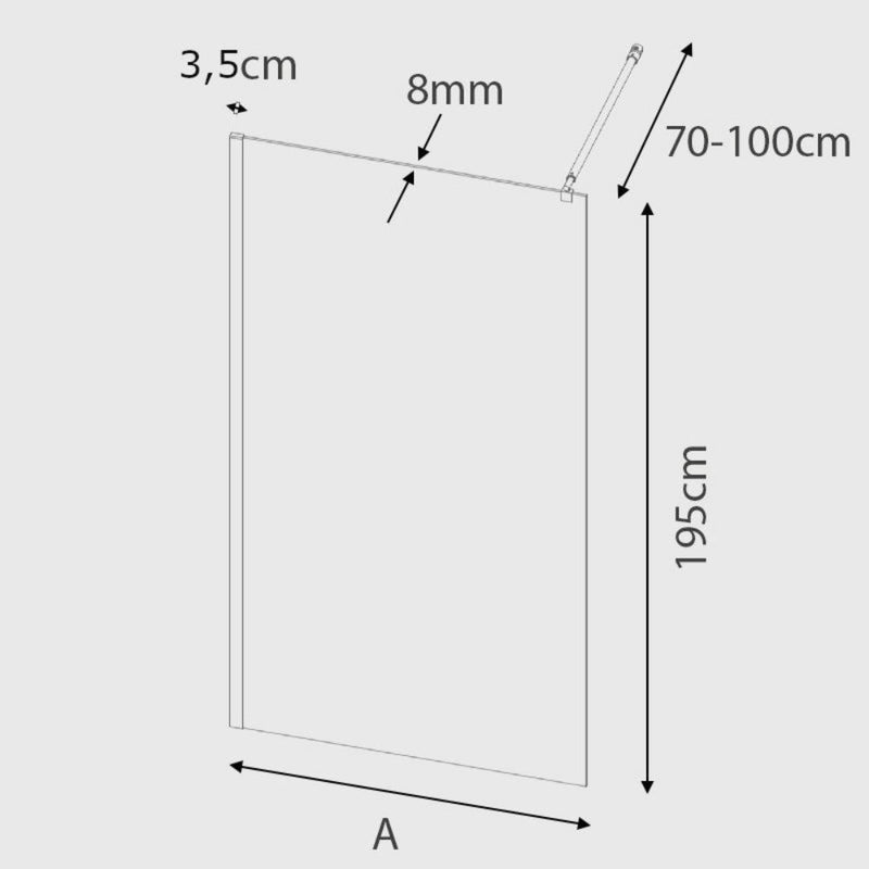 Paroi de douche fixe FRESH dimensions