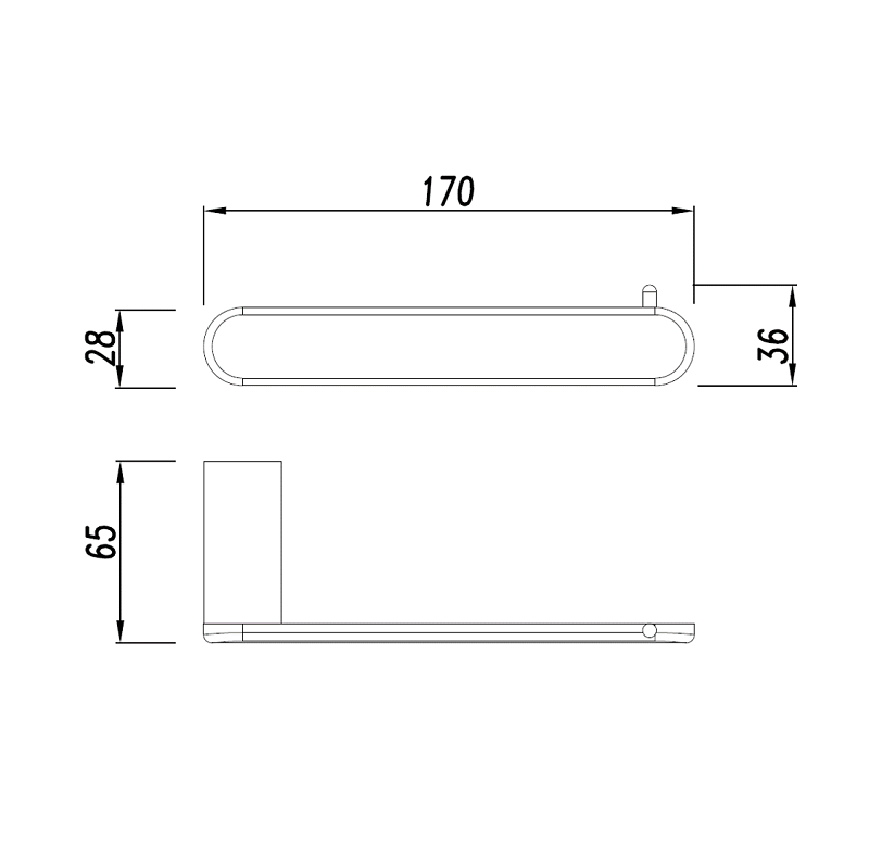 Dimensions Porte-papier wc MOON chromé