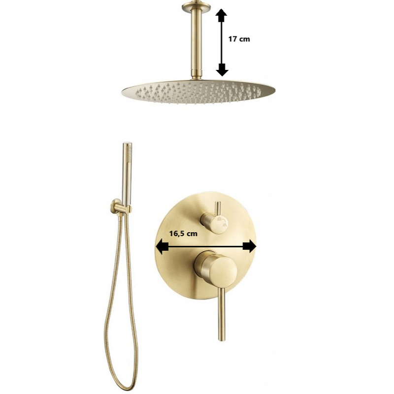 Kit de douche à encastrer ASTRO or brossé