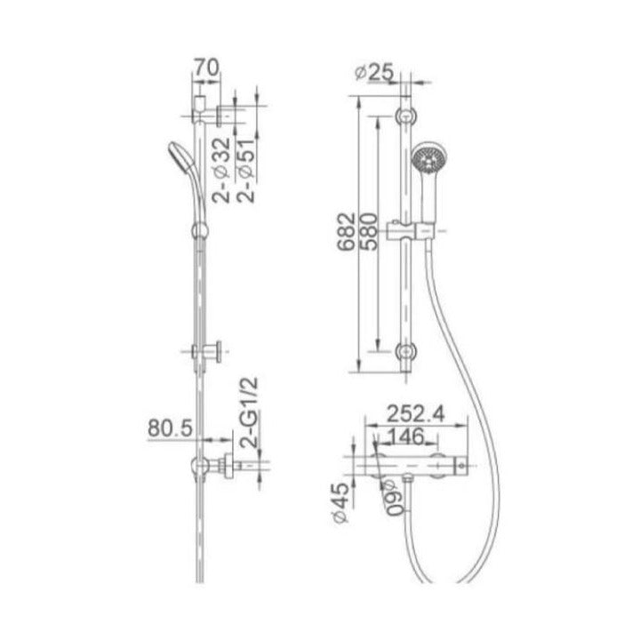 Ensemble de douche thermostatique MELBA