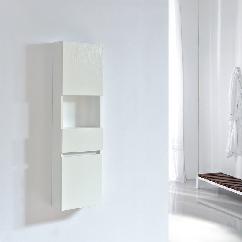 Grande armoire de rangement ESSENTIEL hauteur 120 cm, mélaminé blanc