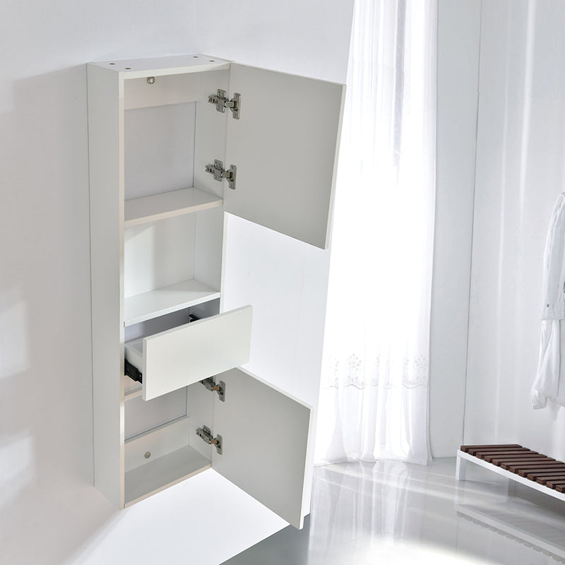 Grande armoire de rangement ESSENTIEL hauteur 120 cm, mélaminé blanc