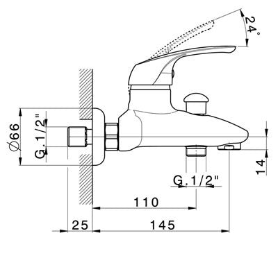 Robinet mitigeur bain/douche mural CISAL FLASH - Le Monde du Bain