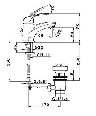 Robinet mitigeur lavabo CISAL FLASH avec bonde - Le Monde du Bain