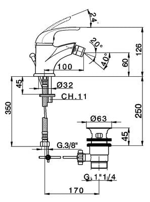 Robinet mitigeur bidet CISAL FLASH - Le Monde du Bain