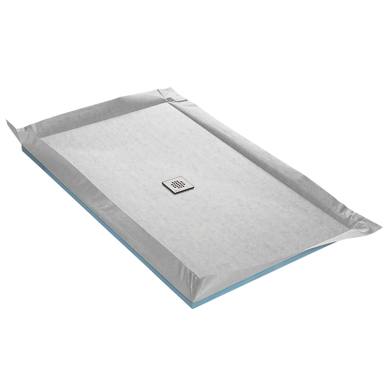 Receveur à carreler FLATBOARD 4 pentes avec natte étanche et siphon ultra plat