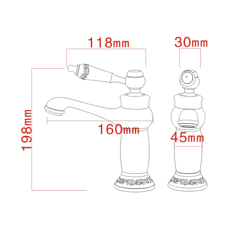 Mitigeur lavabo rétro FLORINA or ancien