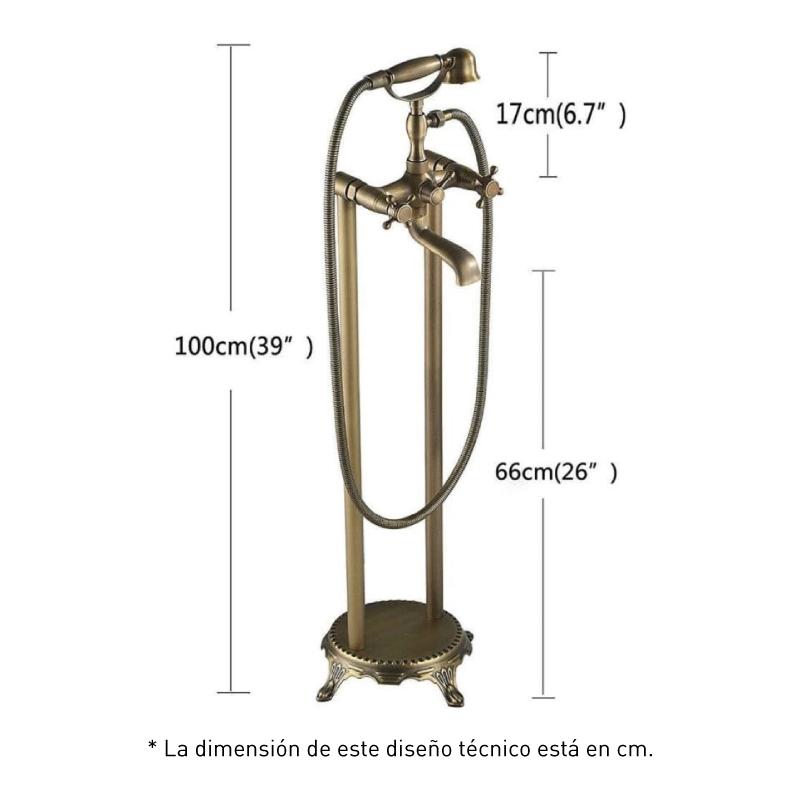 Robinet mélangeur sur colonnes rétro pour baignoire FLORINA or ancien