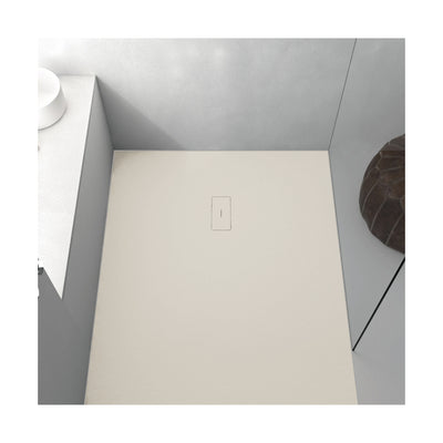 Receveur de douche extra plat FUSION en résine surface ardoisée - beige - Le monde du bain