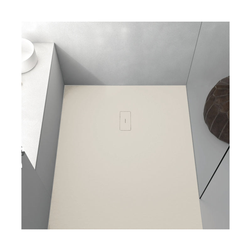 Receveur de douche extra plat FUSION en résine surface ardoisée - beige - Le monde du bain