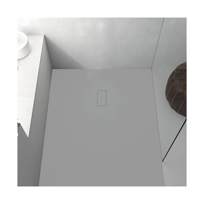 Receveur de douche extra plat FUSION en résine surface ardoisée - béton - Le monde du bain