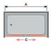 Paroi de douche 2 verres fixes + 2 portes coulissantes S400