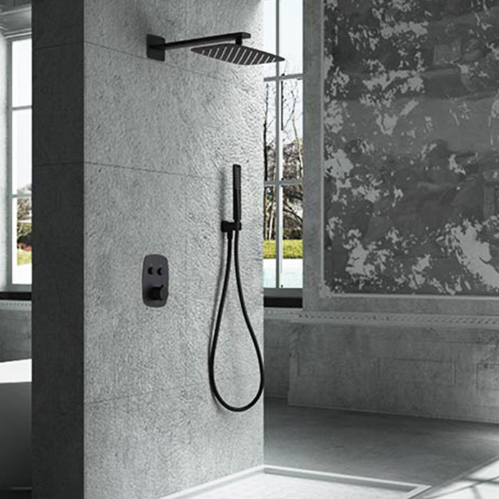 Kit de douche thermostatique encastré HIDRA noir mat