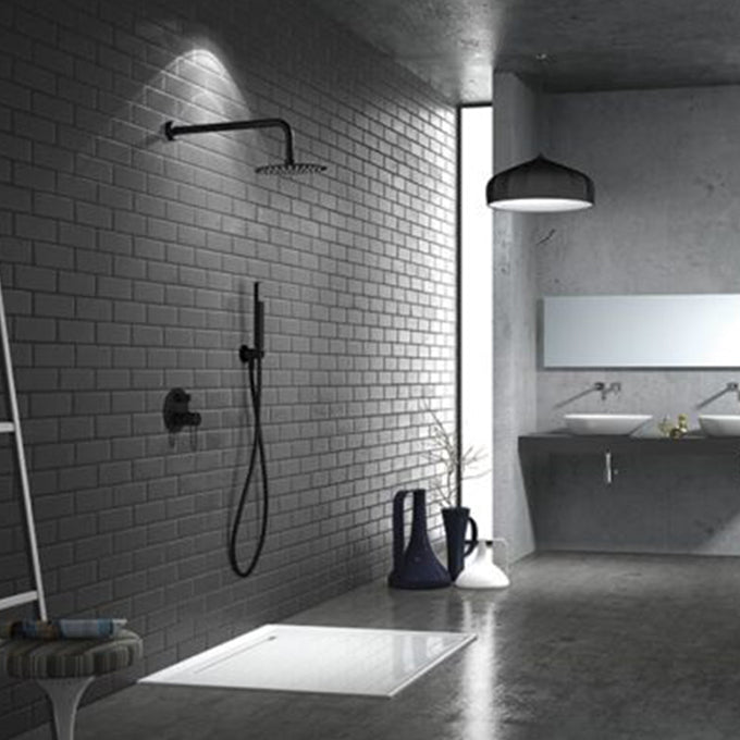 Seconde vie - Kit de douche encastré design MILOS noir mat