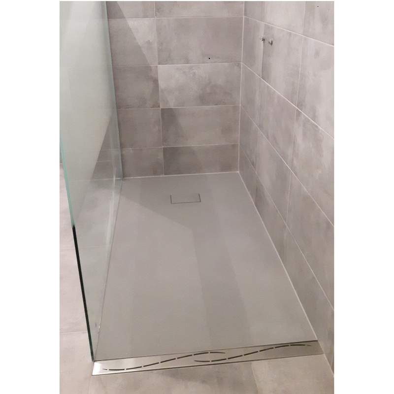 Receveur de douche extra plat PIATTO en SoliCast® surface ardoisée gris
