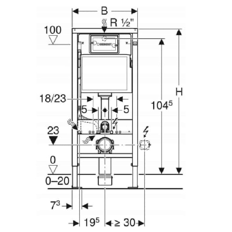 Dimensions bati support universel