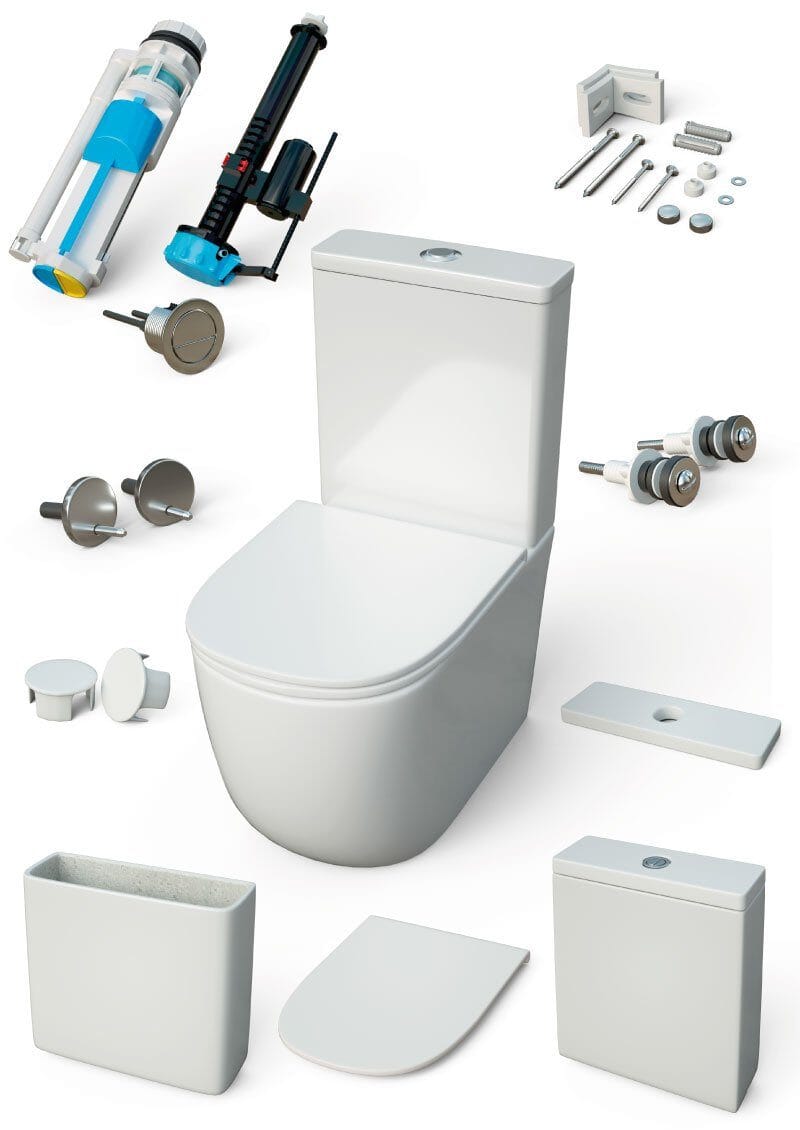 Toilette WC à poser GENOVA en céramique noir mat - Le Monde du Bain