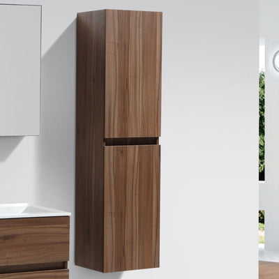Grande armoire de rangement SIENA hauteur 150 cm, noyer - Le Monde du Bain