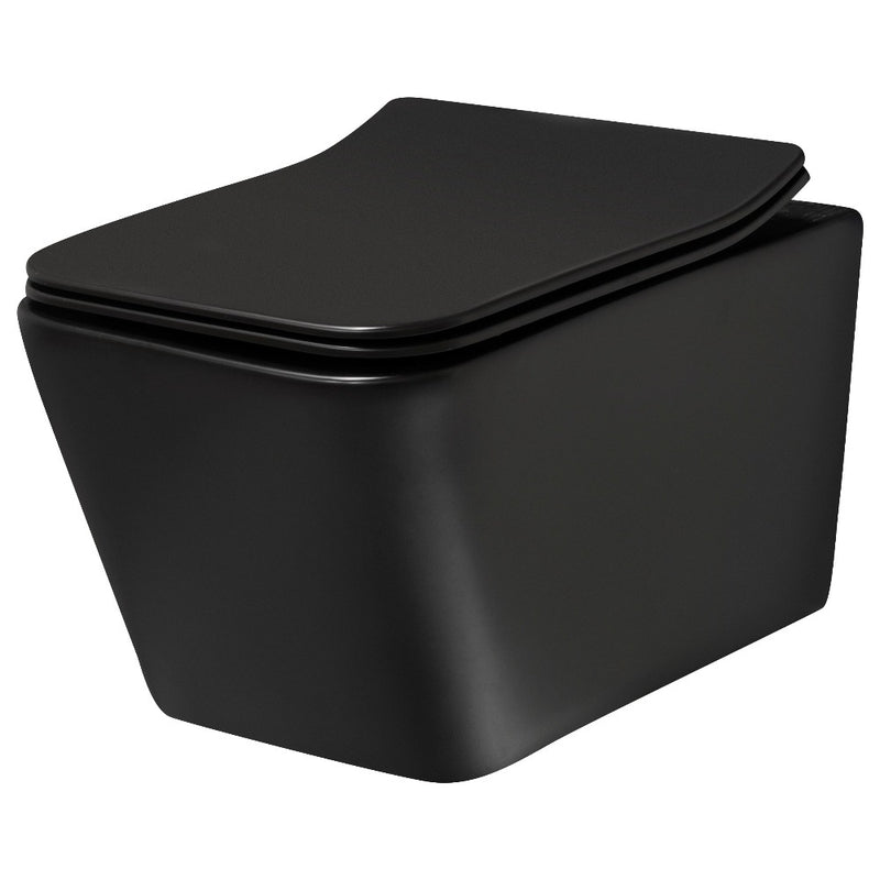 WC suspendu GEBERIT, noir, pack complet TINOS