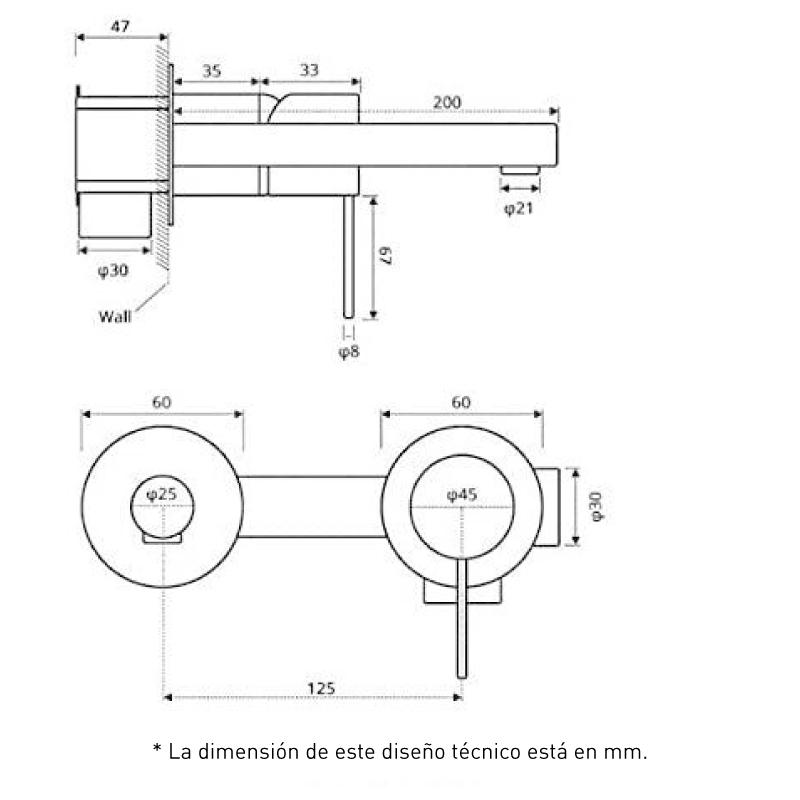 Robinet mitigeur mural encastré 2 trous KAVALA noir mat