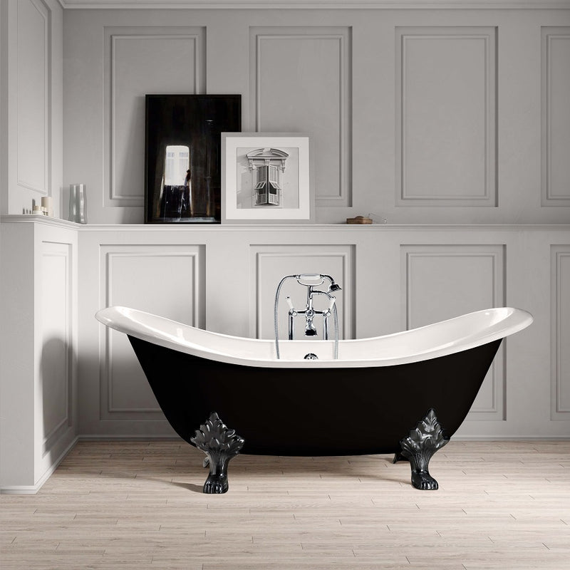 Baignoire sur pieds en fonte KINGSTON Noire