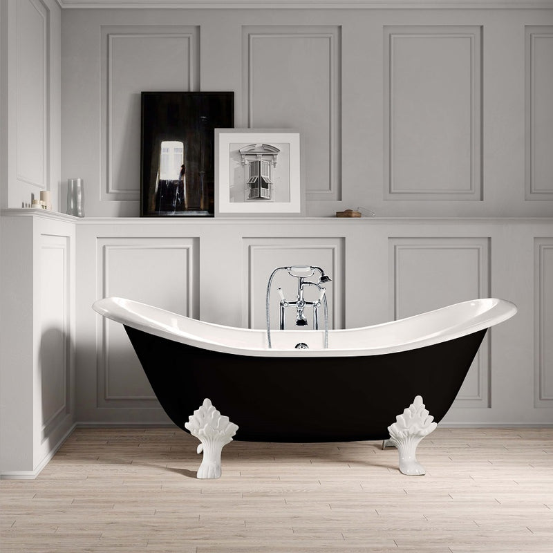 Baignoire sur pieds en fonte KINGSTON Noire