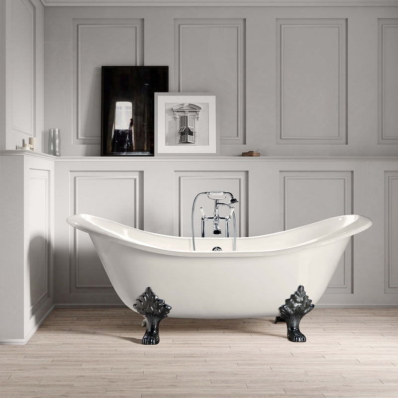 Baignoire rétro en fonte KINGSTON Blanche - Le Monde du Bain | Commun