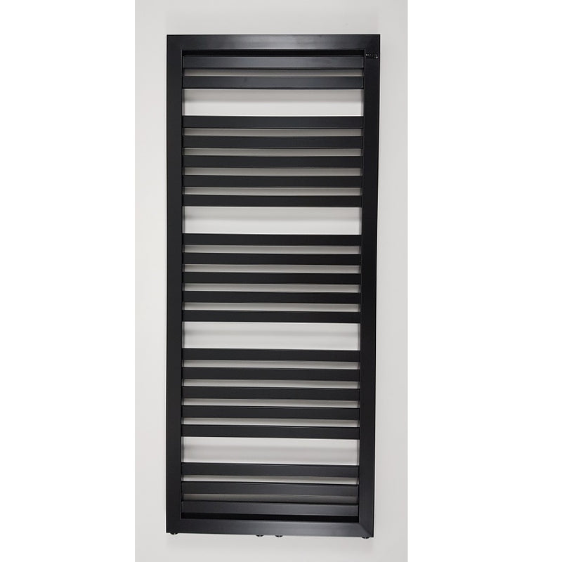 Radiateur sèche-serviettes eau chaude design KLEA 128 x 54 cm noir mat
