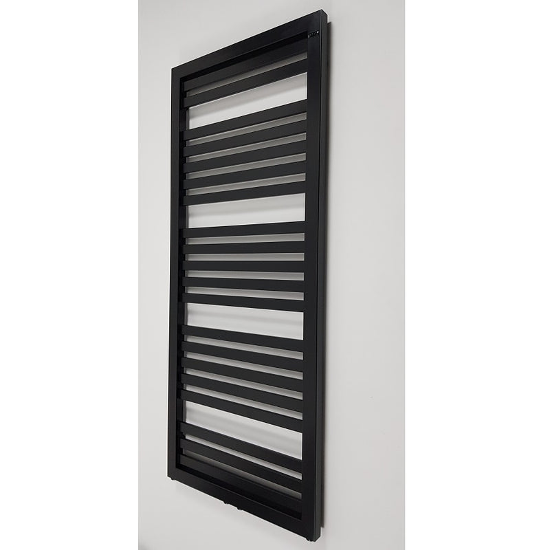 Radiateur sèche-serviettes eau chaude design KLEA 128 x 54 cm noir mat