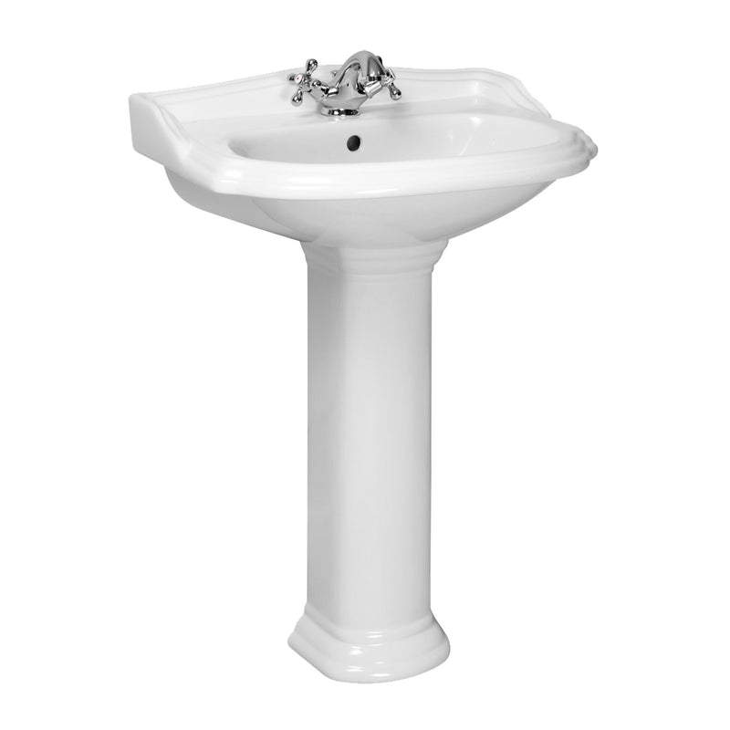 Lavabo rétro sur colonne ABERY 58 cm en céramique