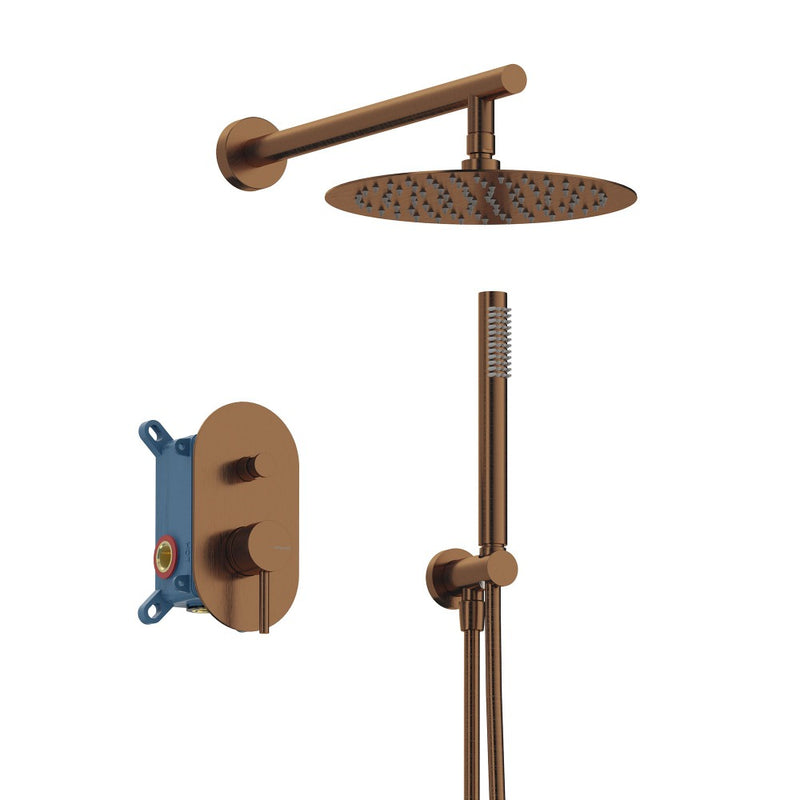 Kit de douche à encastrer LOOP 6 coloris - Or rose brossé - Le Monde du Bain