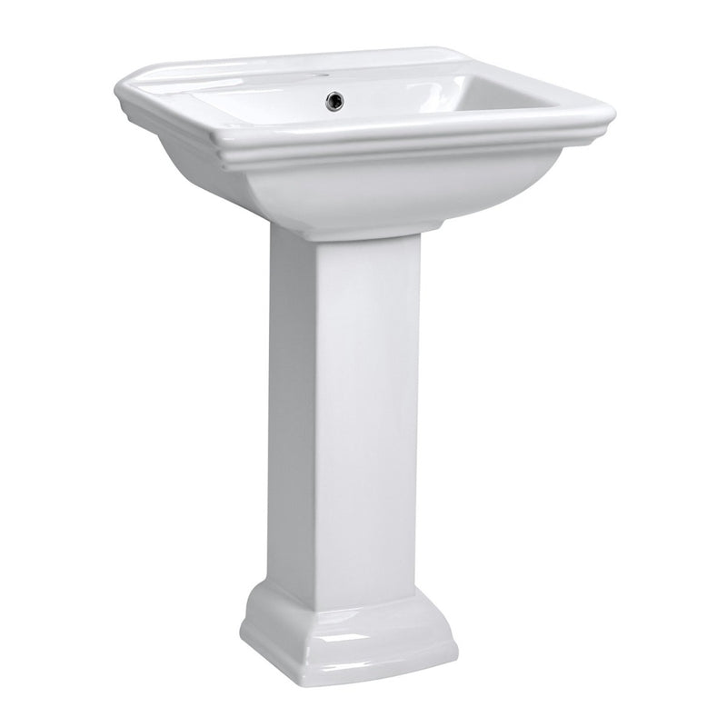 Lavabo rétro sur colonne DERBY 60 cm en céramique