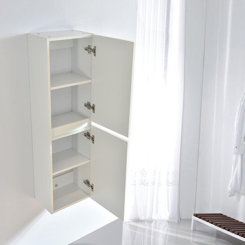 Grande armoire de rangement LINEA hauteur 120 cm, mélaminé blanc