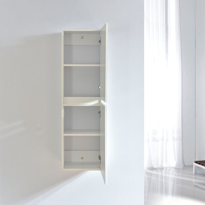 Grande armoire de rangement LINEA hauteur 120 cm, mélaminé blanc