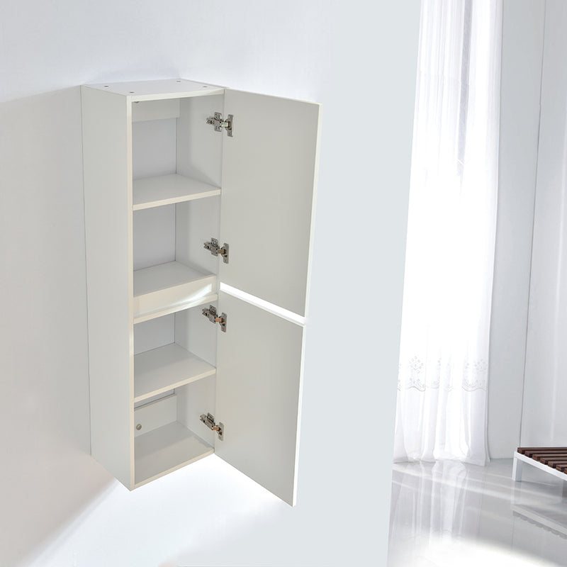 Grande armoire de rangement LINEA hauteur 120 cm, mélaminé blanc