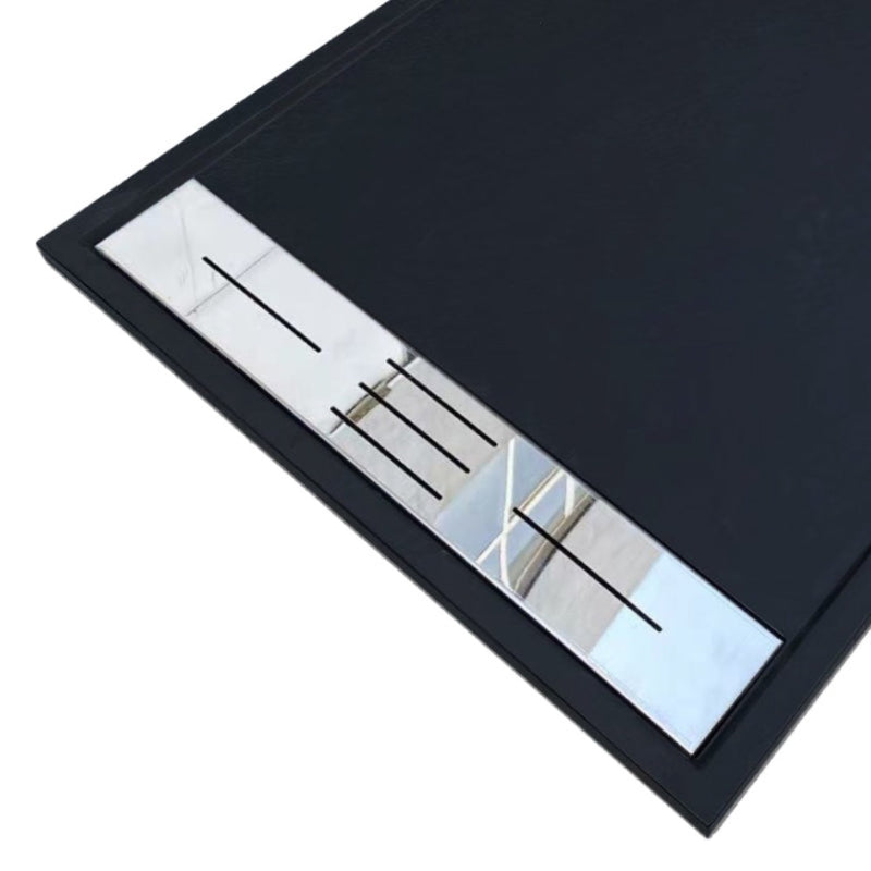 grille caniveau inox Receveur de douche extra plat LUCIA en SoliCast® surface ardoisée noir