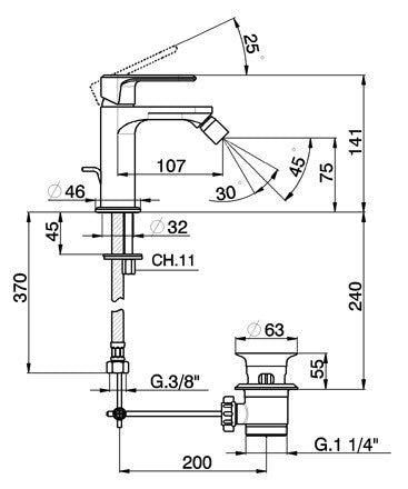 Robinet mitigeur bidet CISAL LINEAVIVA - Le Monde du Bain