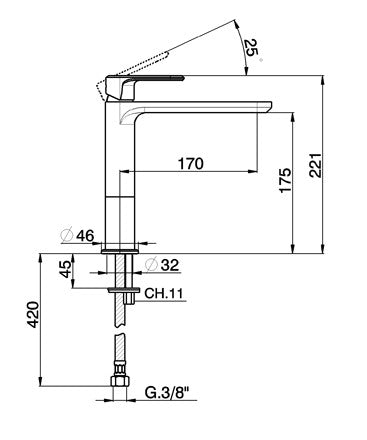 Robinet mitigeur lavabo CISAL LINEAVIVA sans bonde - Le Monde du Bain