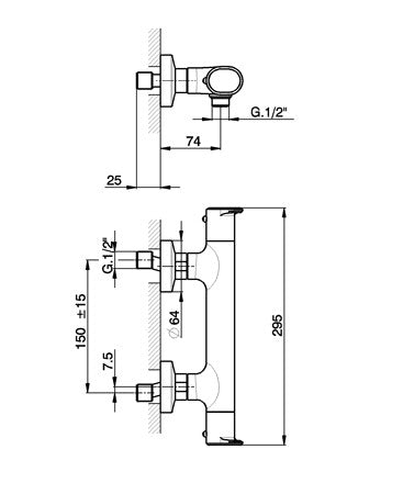 Robinet thermostatique douche mural CISAL LINEAVIVA - Le Monde du Bain