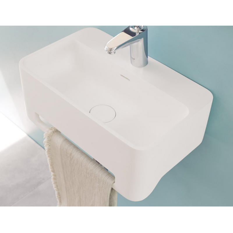 Lavabo suspendu design CORK 50 cm en sanydur - Le Monde du Bain