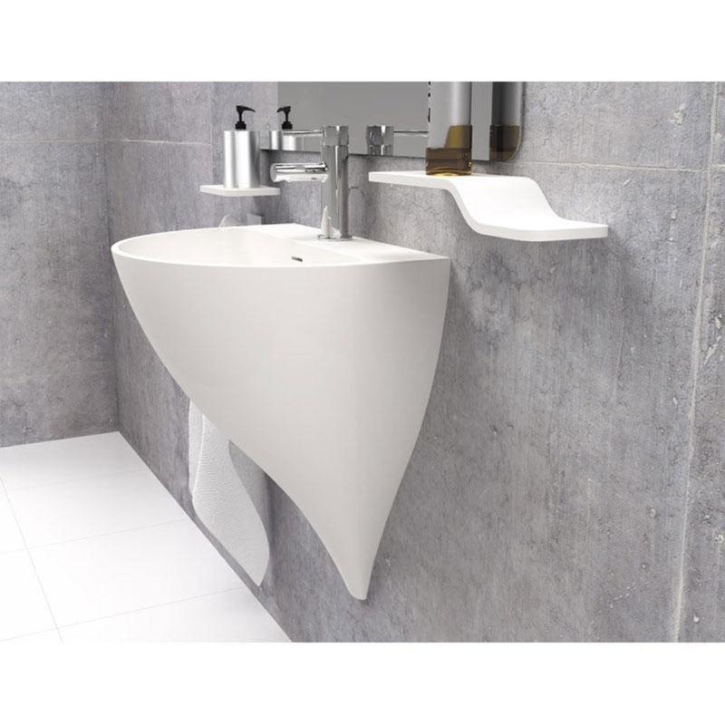 Lave-mains suspendu design KALIYA 50 cm en sanydur - Le Monde du Bain