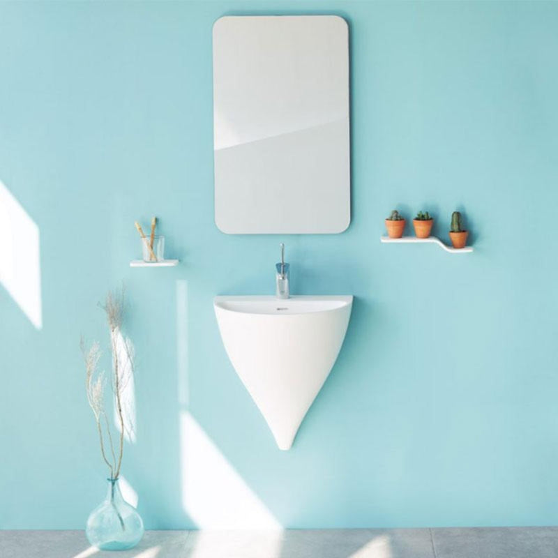 Lave-mains suspendu design KALIYA 50 cm en sanydur - Le Monde du Bain