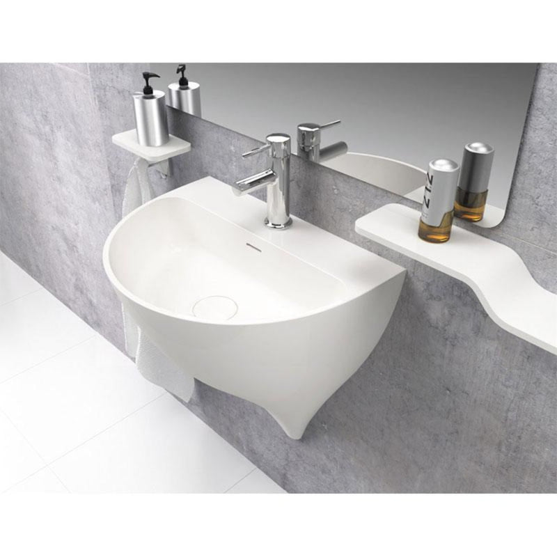 Lave-mains suspendu design KALIYA 50 cm en sanydur - Le Monde du Bain