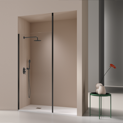 Paroi de douche fixe FRESH LAVANTE profil noir mat- Le Monde du Bain