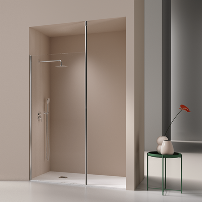 Paroi de douche fixe FRESH LAVANTE profil chromé - Le Monde du Bain