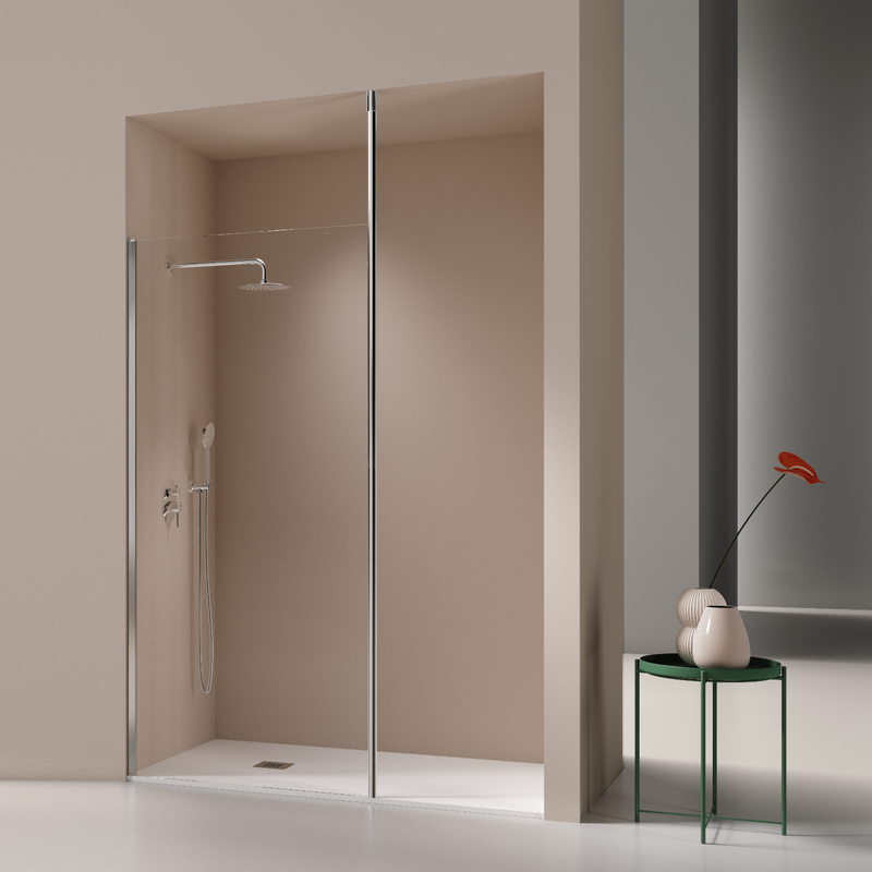 Paroi de douche fixe FRESH LAVANTE profil chromé - Le Monde du Bain