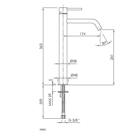 Robinet mitigeur lavabo rehaussé LOOP 6 coloris