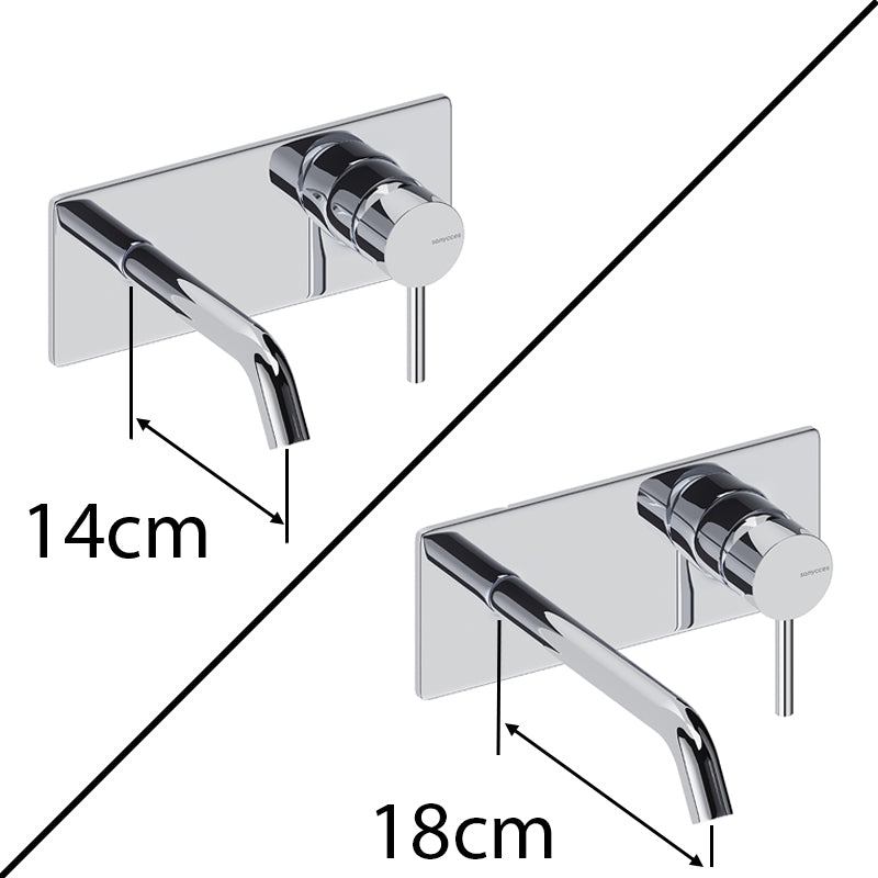 Robinet mitigeur mural avec plaque LOOP 6 coloris